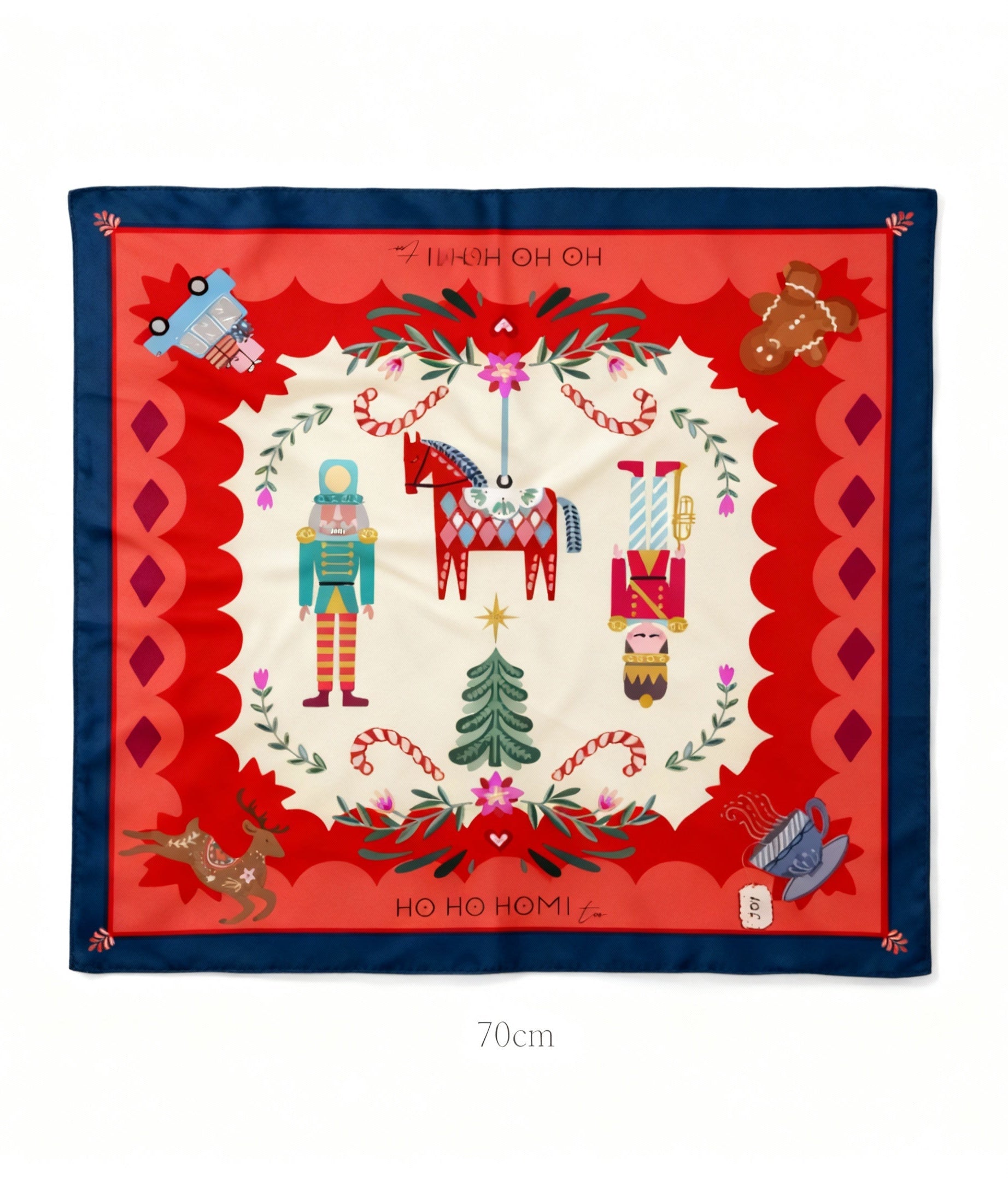 XMAS SCARF  70 x 70 cm  100% Silk