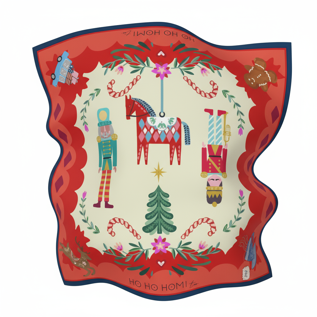 XMAS SCARF  70 x 70 cm  100% Silk