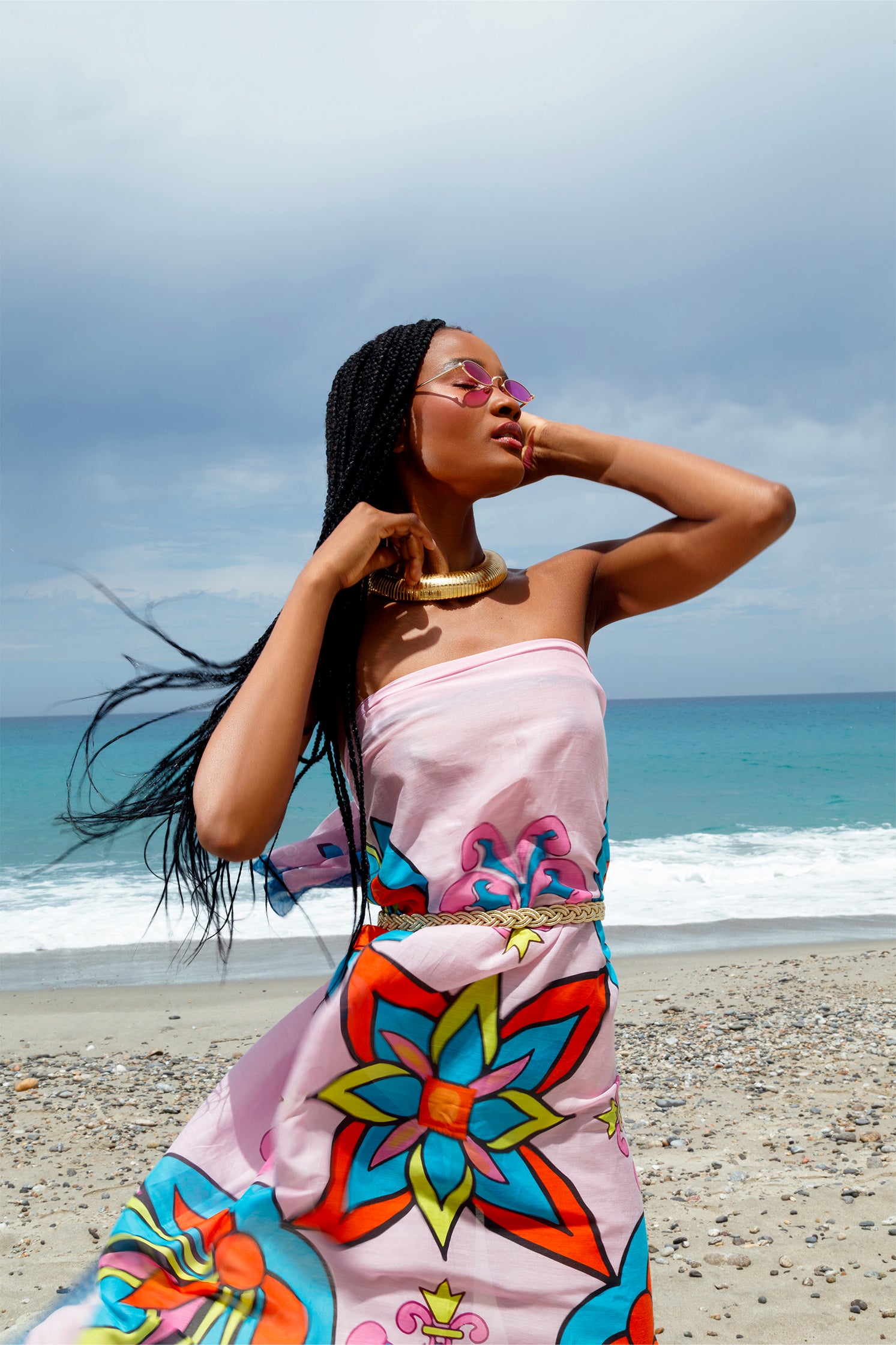 FOULARD "GHIRIGORI" 140X140CM 73%COTTON 27%SETA